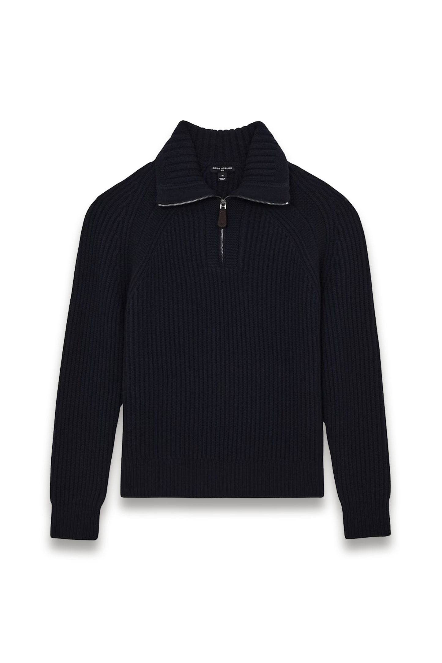 Brioche Atelier 100% Cashmere Half-Zip Jumper in Navy