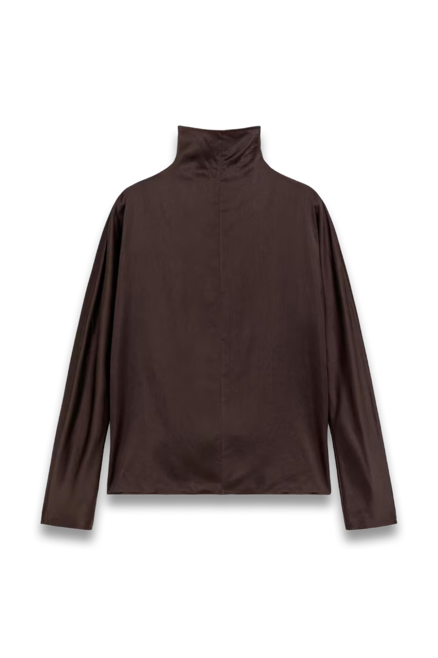 Mock-Neck Satin Top