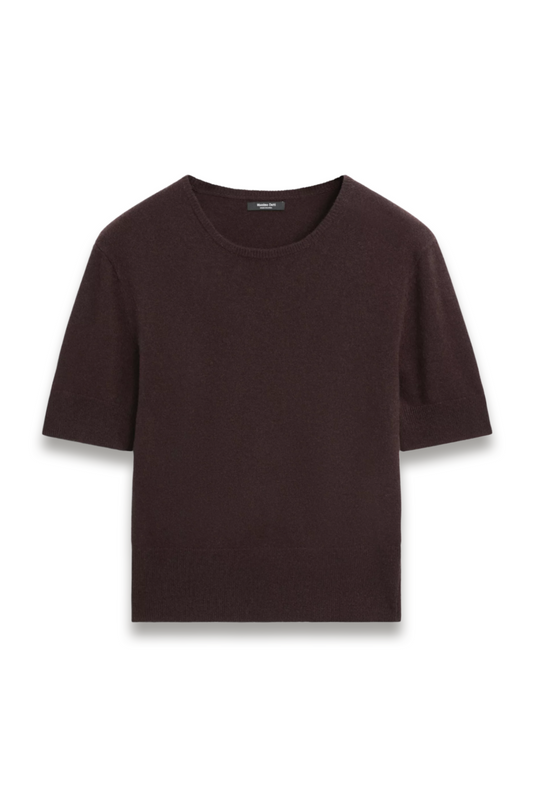 Knit Wool Blend Sweater With Short Sleeves