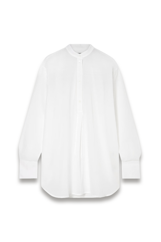 Embroidered Organic Cotton-voile Shirt