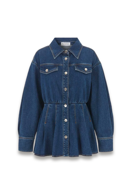 Hana Peplum Denim Shirt
