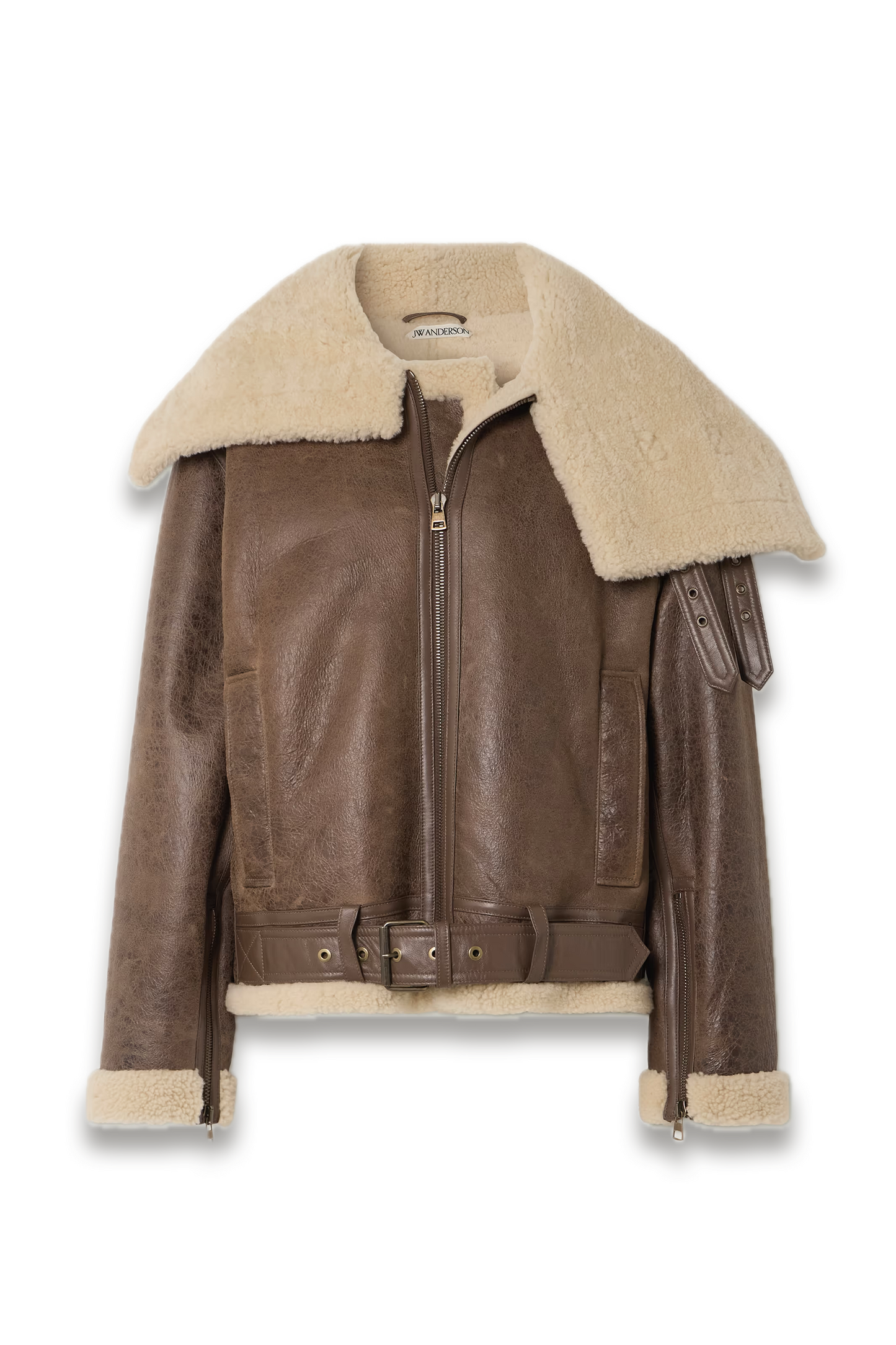 Oversized Belted Shearling Jacket