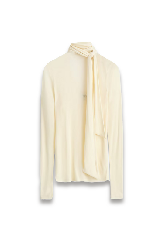 Scarf-detail Silk Top