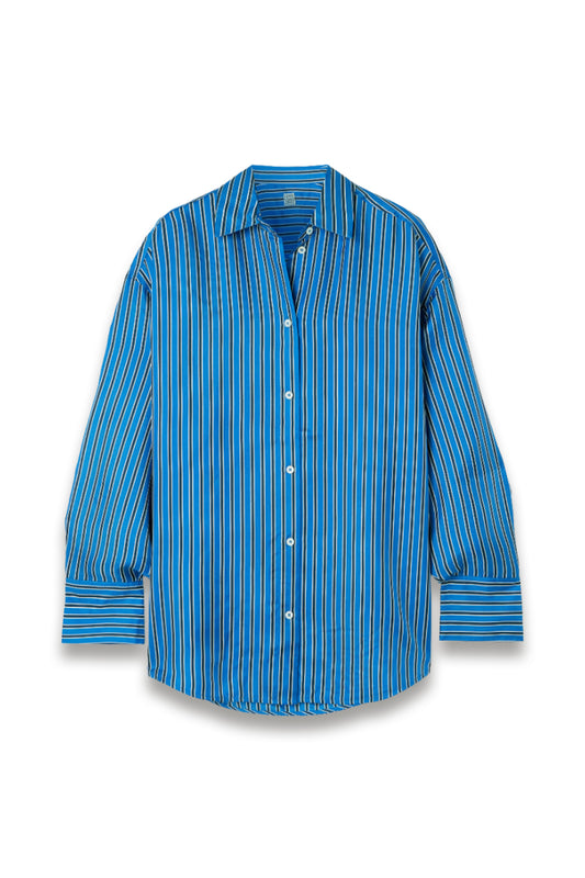 Oversized Striped Silk-twill Shirt