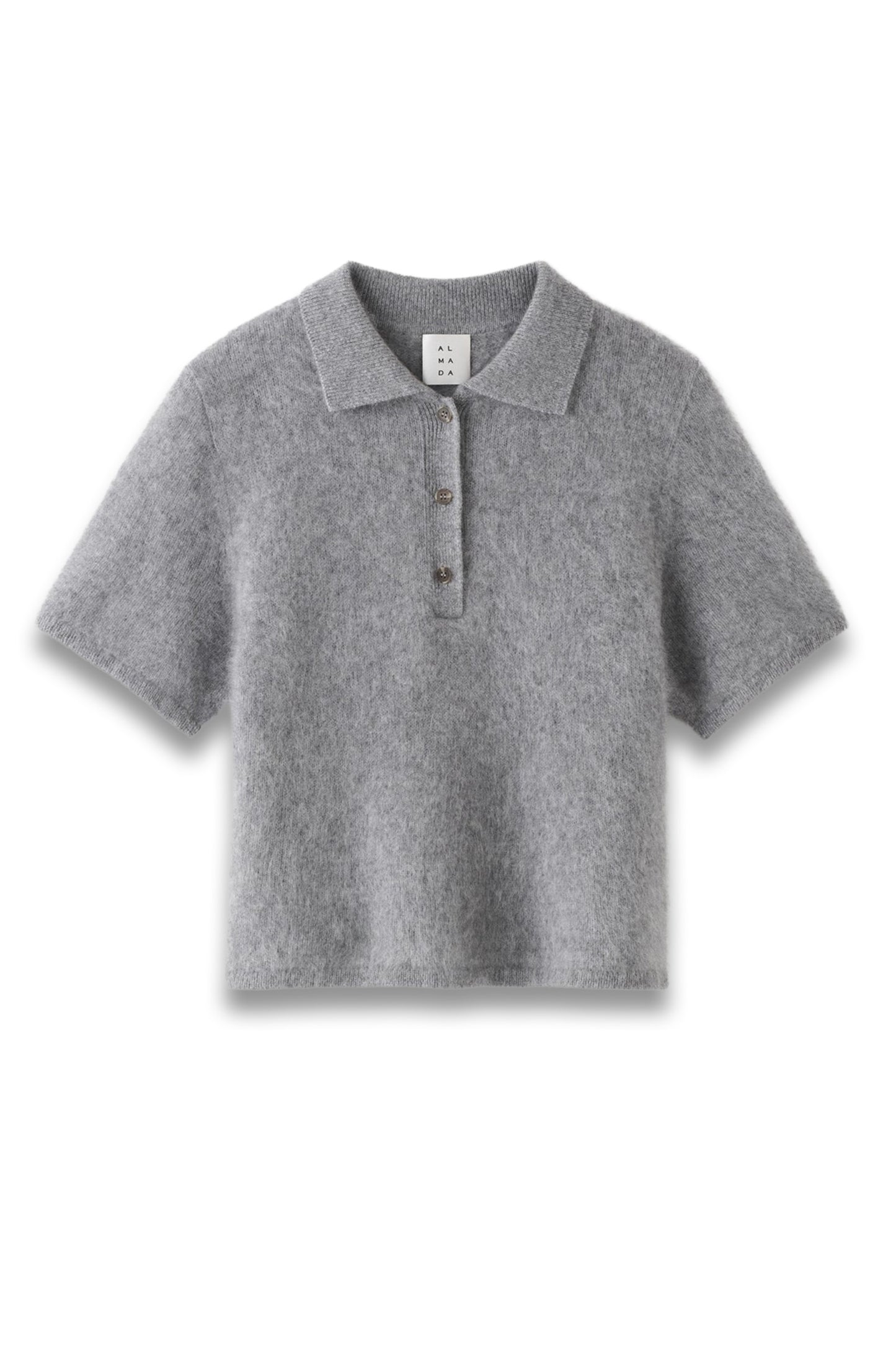 Maika Brushed Collar T-shirt in Grey