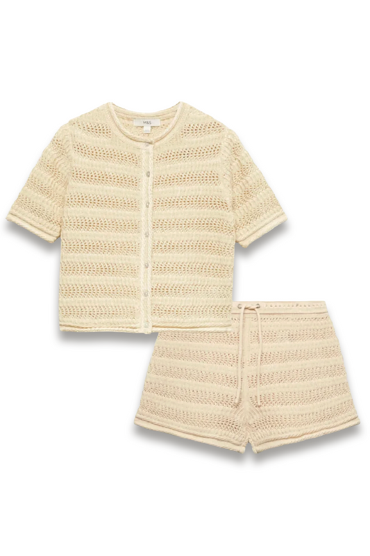 Cotton Blend Textured Co-ord