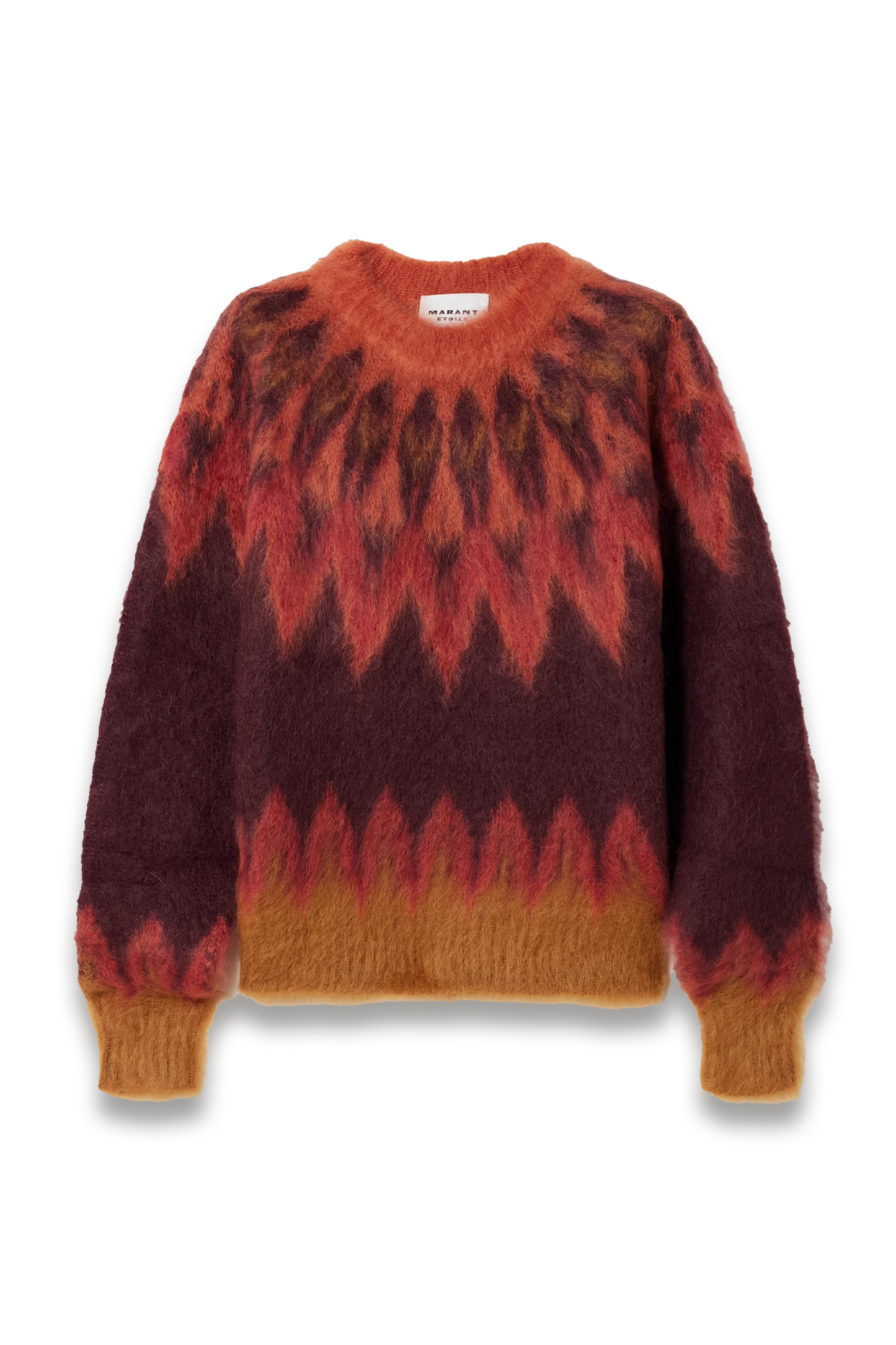 Natania Brushed Fair Isle Intarsia-knit Sweater in Burgundy