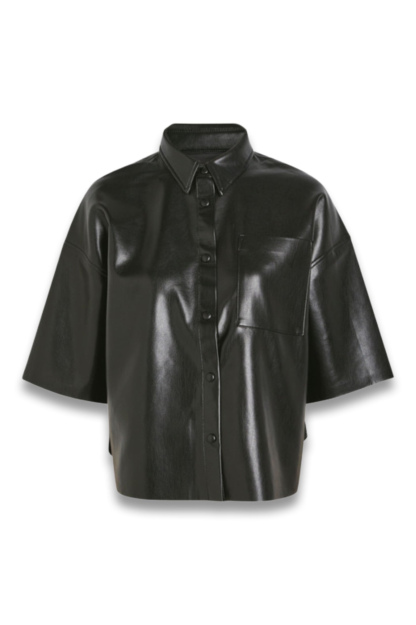 Frances Faux-leather Shirt