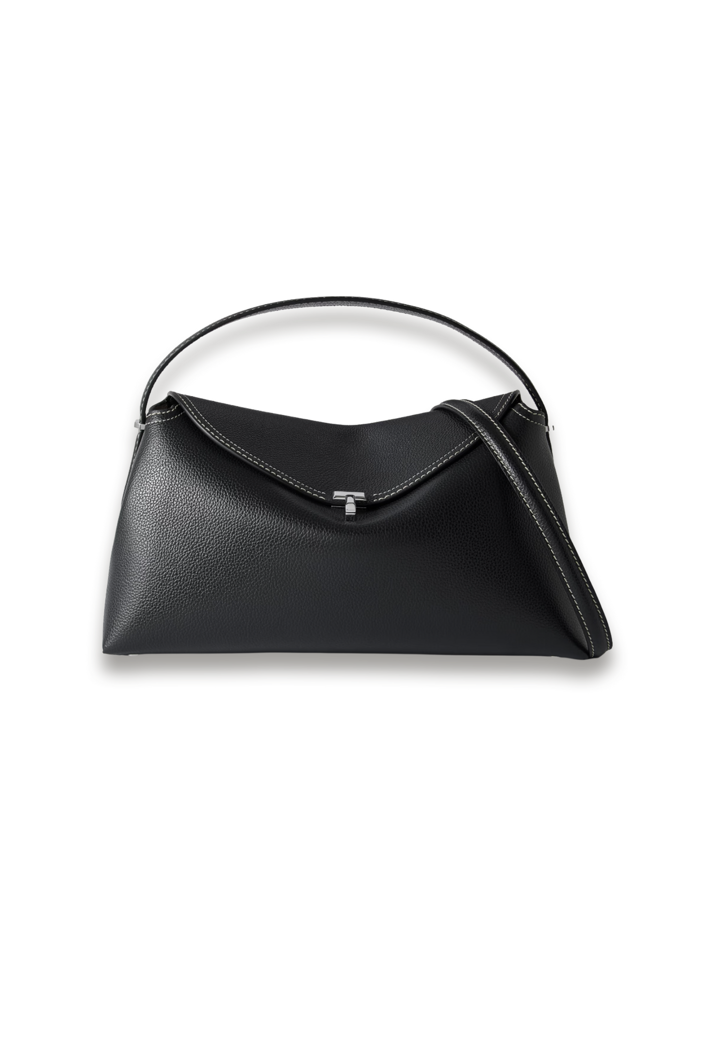 T-Lock Textured-leather Shoulder Bag