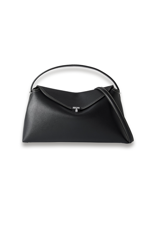 T-Lock Textured-leather Shoulder Bag