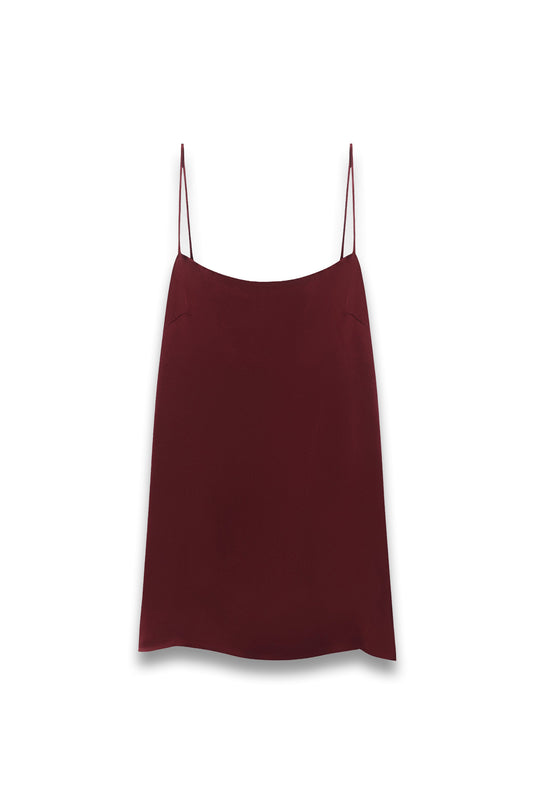 Pisa Top Maroon Silk Satin