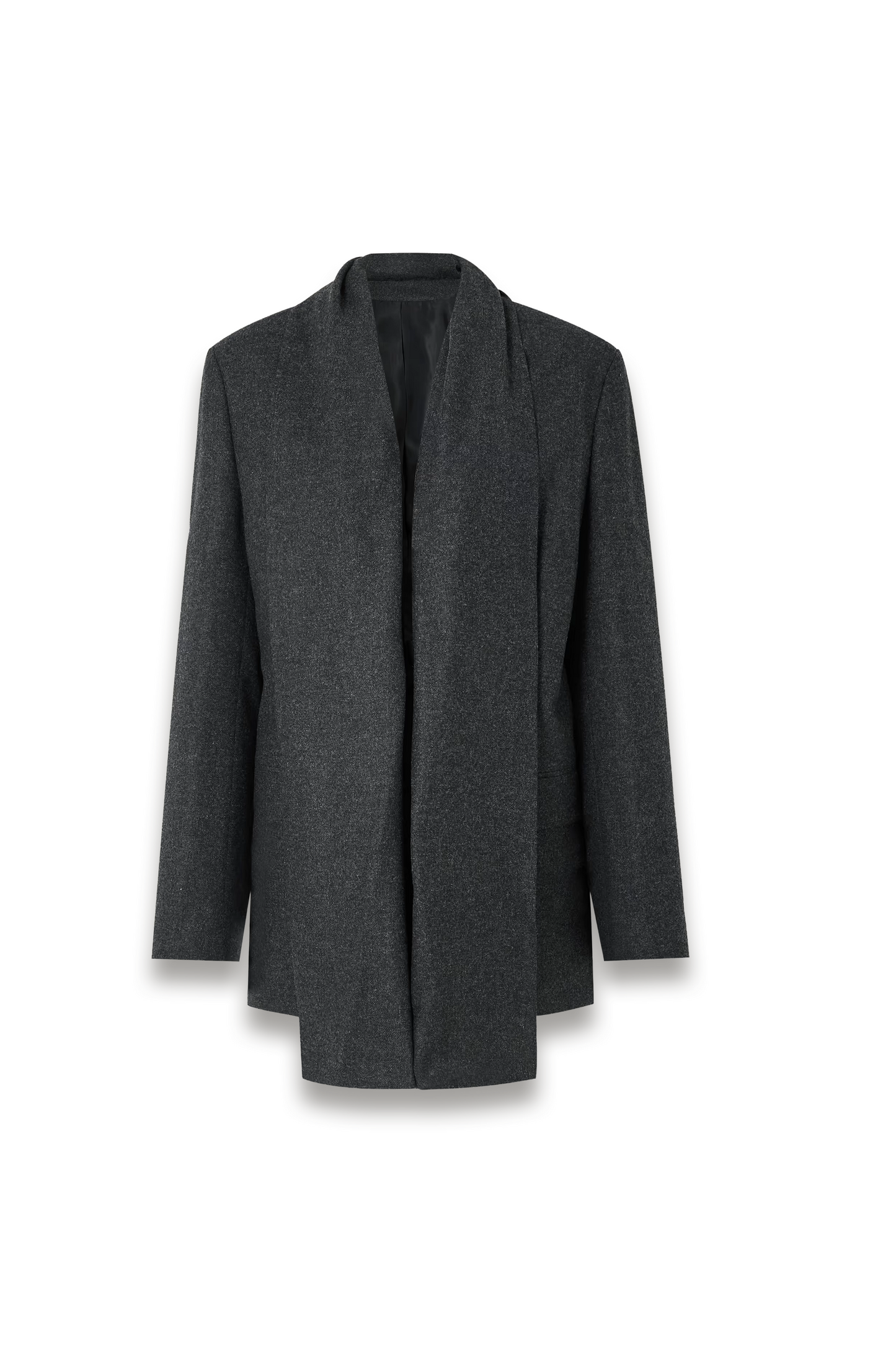 Scarf-detailed Flannel Blazer