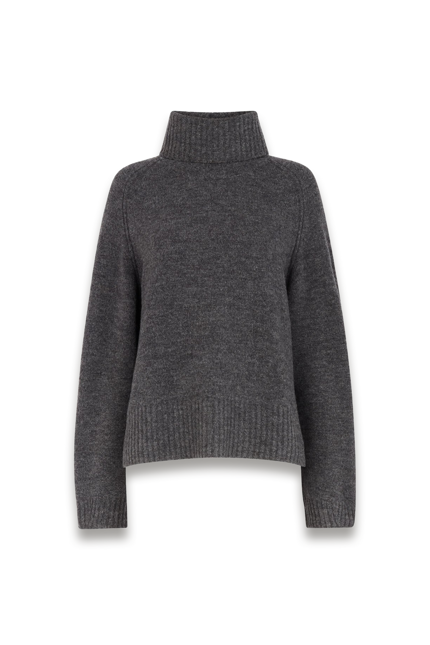 Dark Grey Roll-neck Wool-mix Jumper