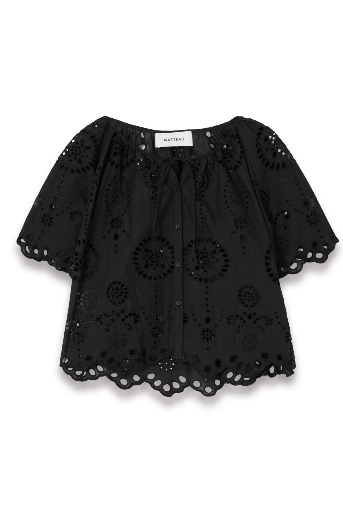 Scalloped Broderie Anglaise Cotton-Poplin Shirt