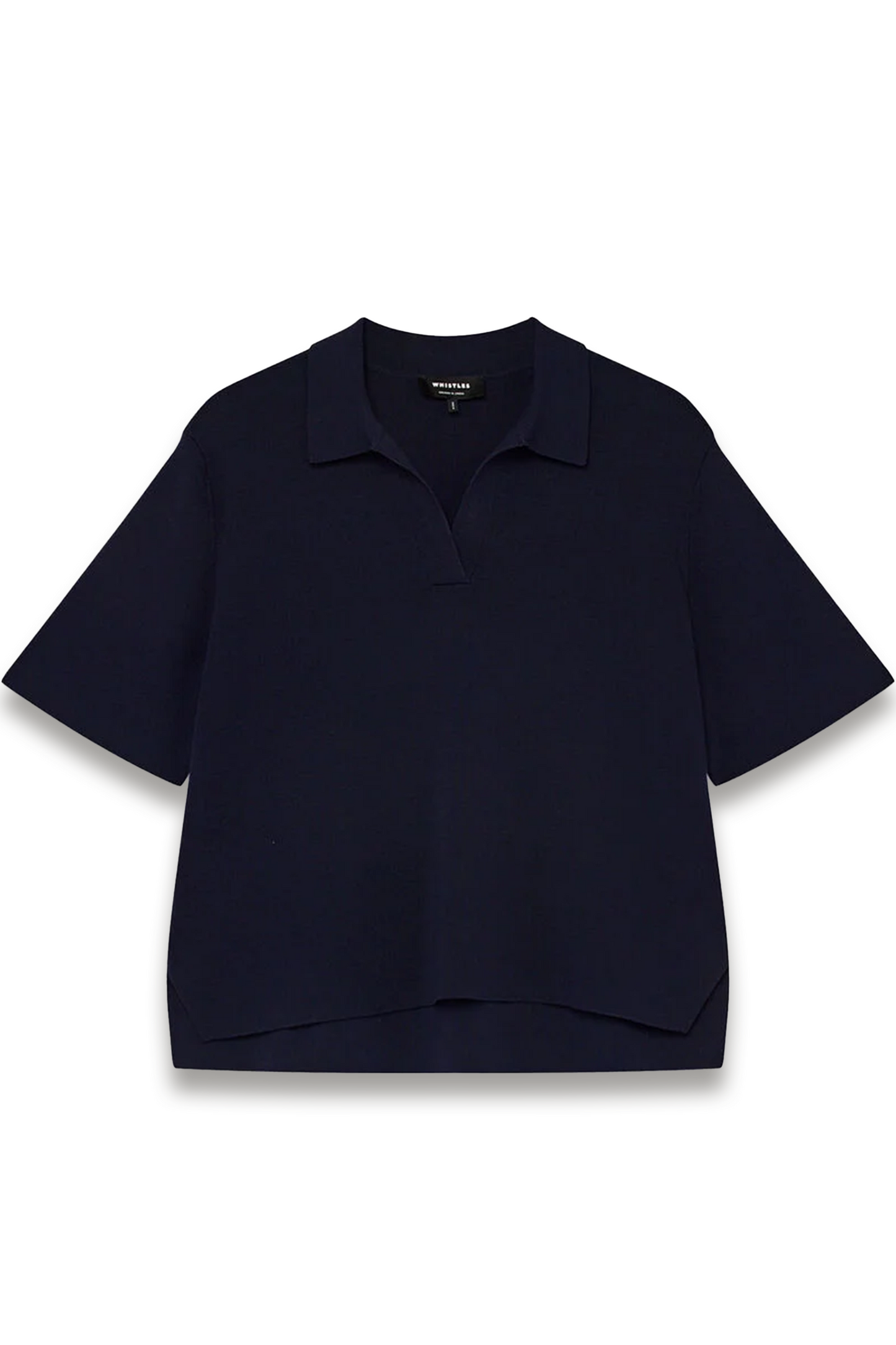 Navy Collar-detail Knit