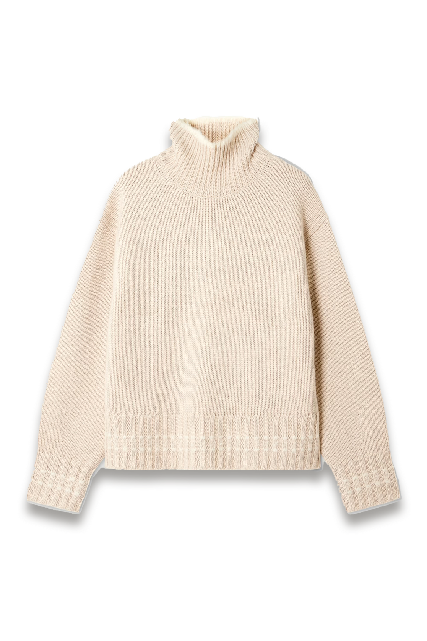 Tipped Cozy Cashmere Turtleneck Sweater