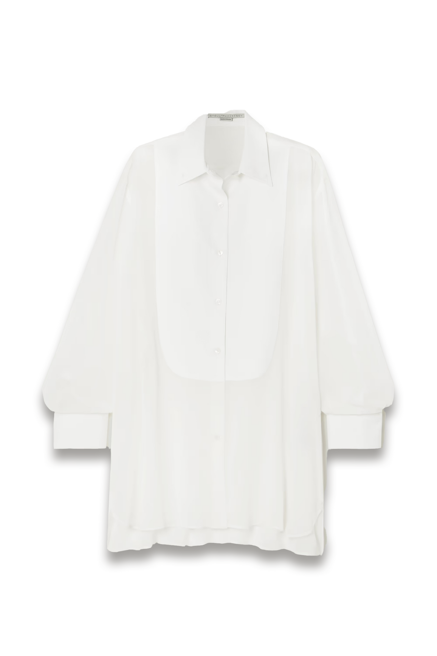 Paneled Cotton-piqué and Silk-chiffon Shirt