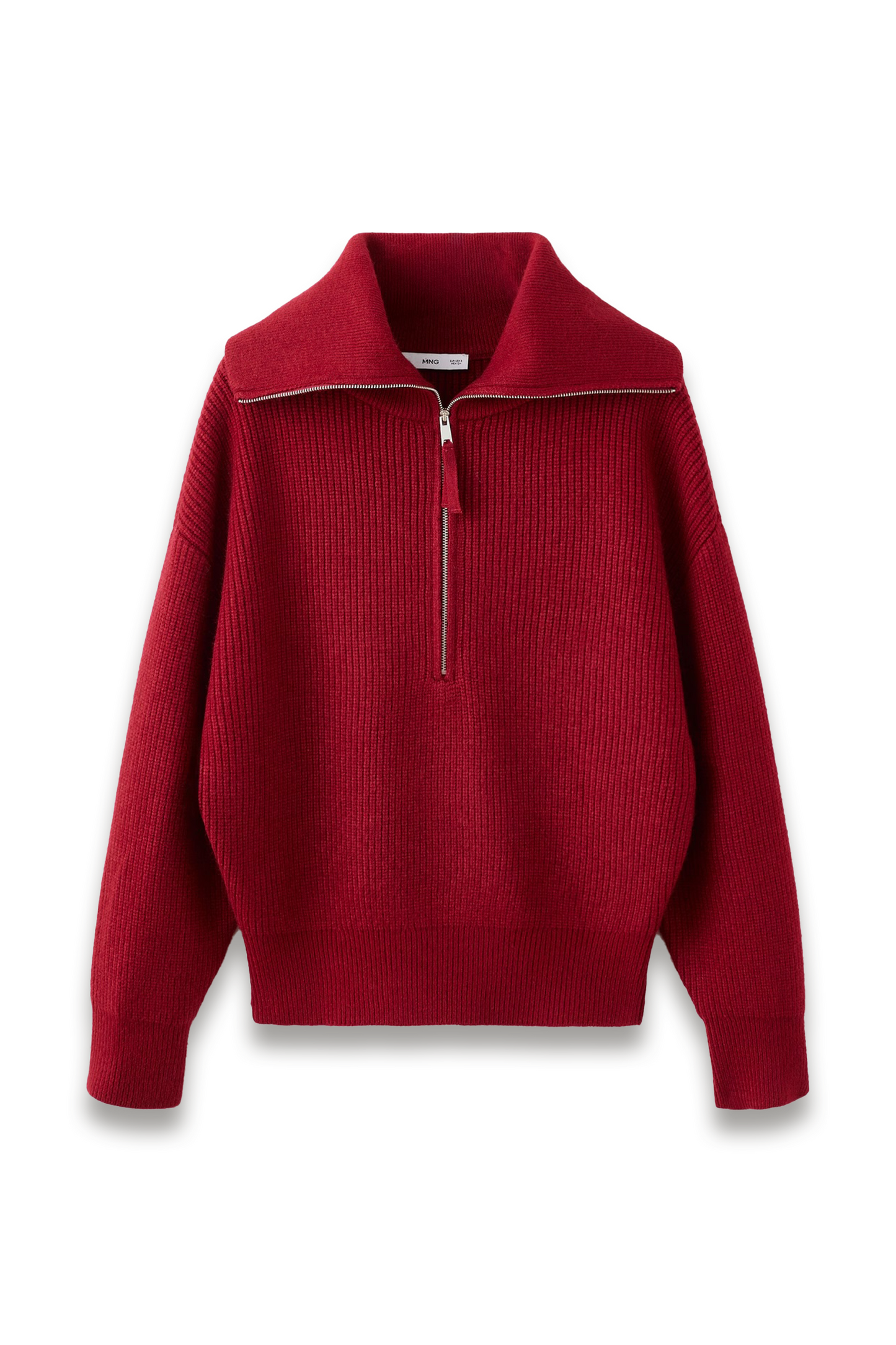 Sweater with Funnel-neck and Zip