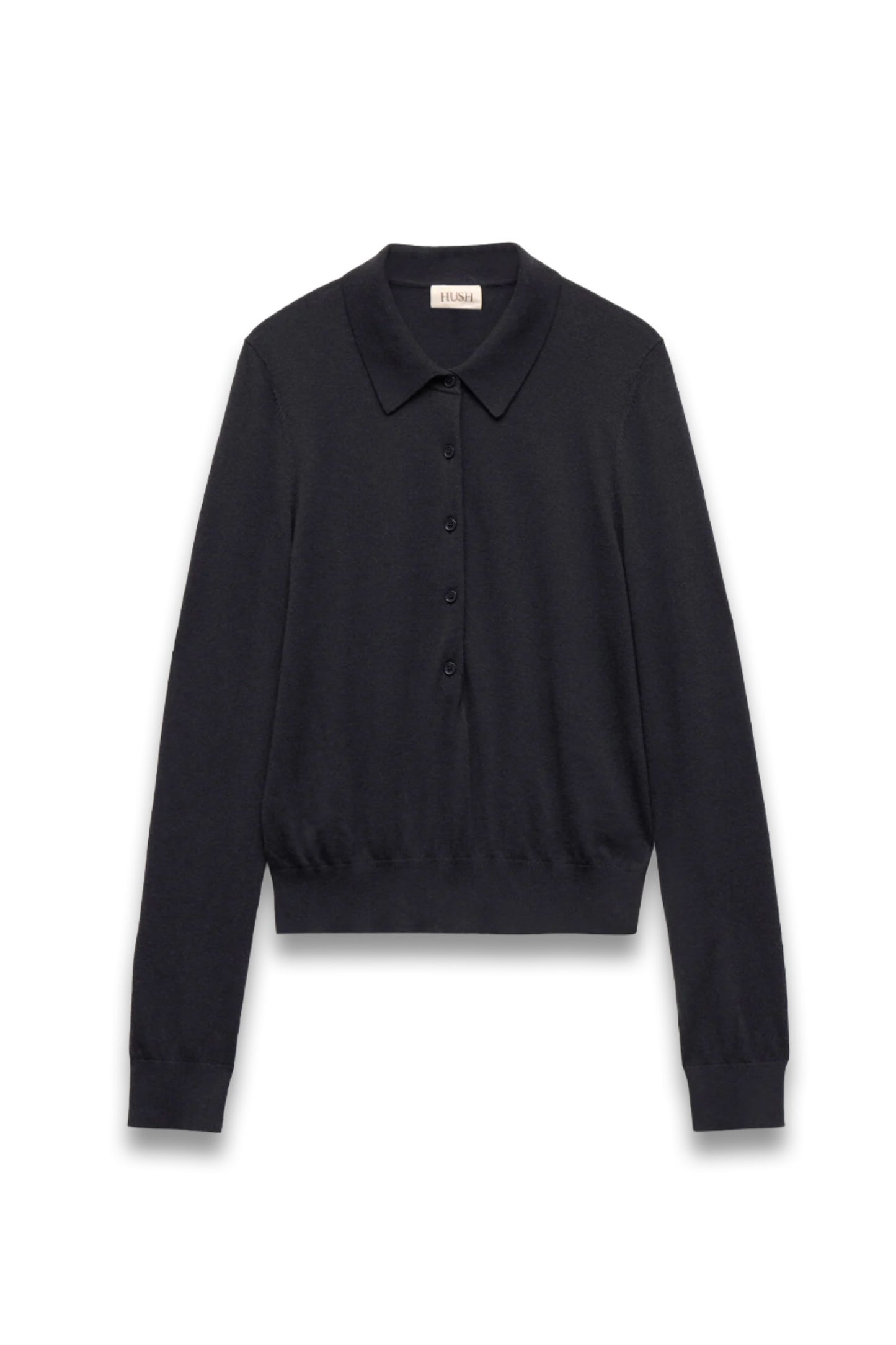 Merino Long-sleeve Polo Top