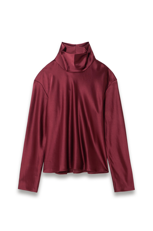 Barb Draped Satin Blouse