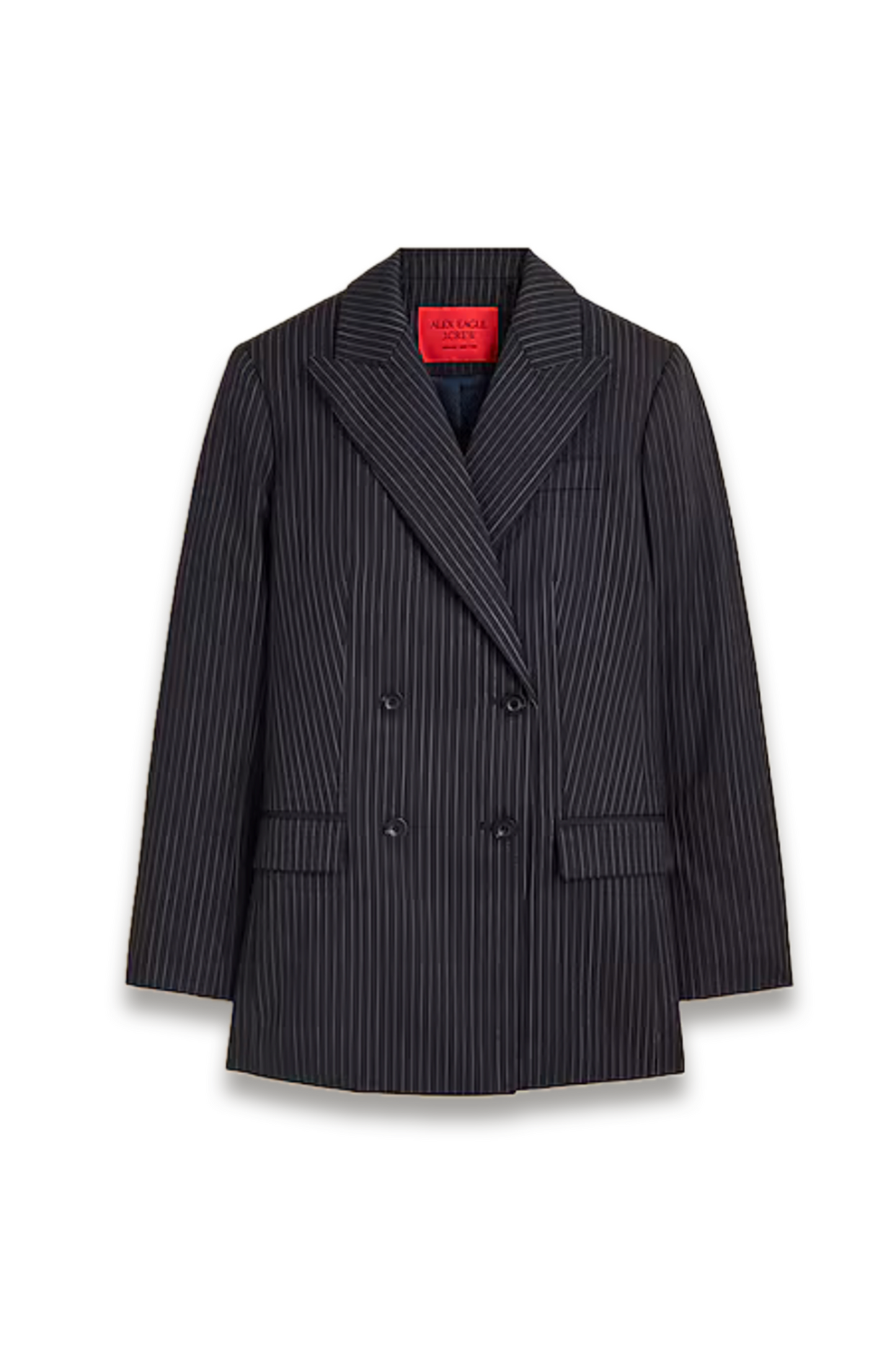 Alex Eagle X J.Crew Relaxed Double-breasted Blazer in Pinstriped Wool