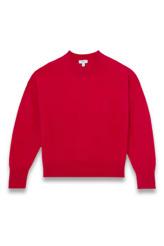 Brushed Cashmere Crew Neck Jumper in Red