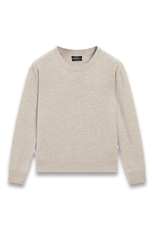 100% Cashmere Crew-neck Sweater in Mink
