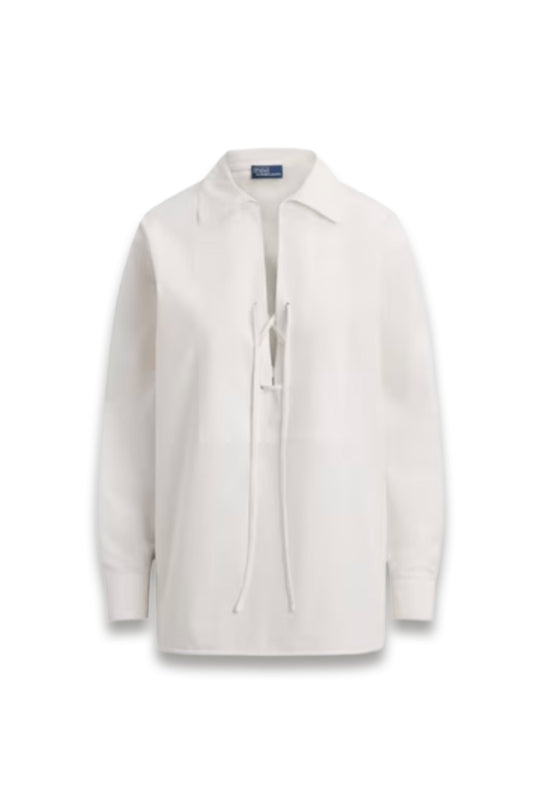 Lace Front Bib Shirt