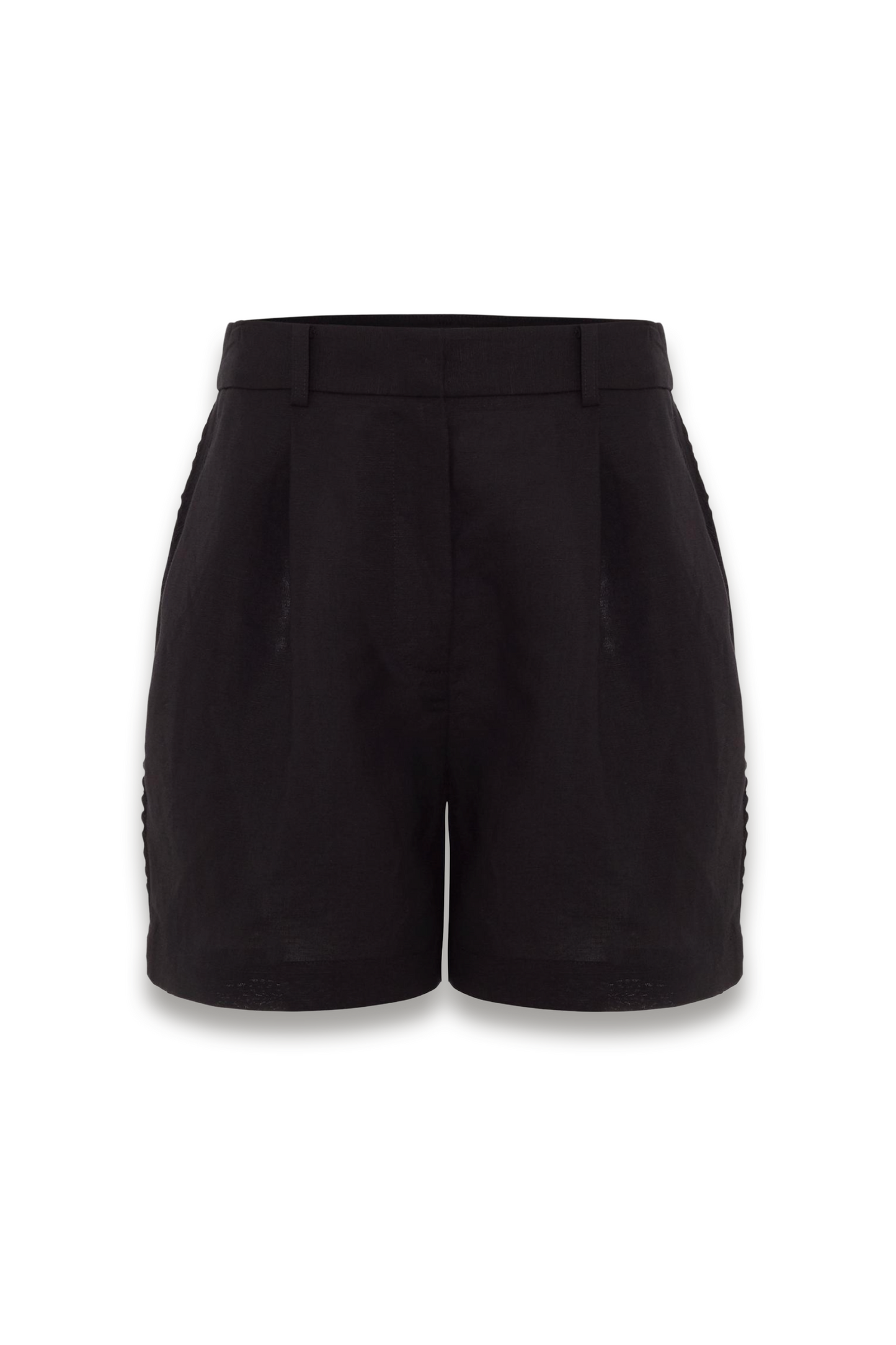 Arnie Black Linen Blend Shorts