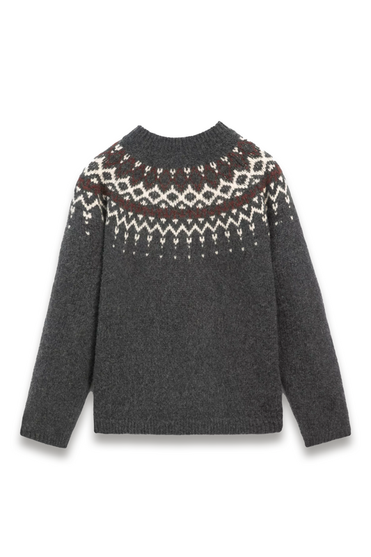 100% Wool Jacquard Knit Sweater