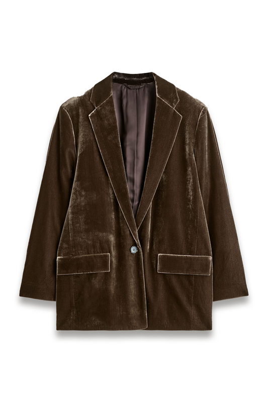 Single-breasted Velvet Blazer