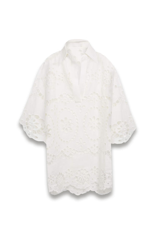 Broderie Anglaise Linen Tunic