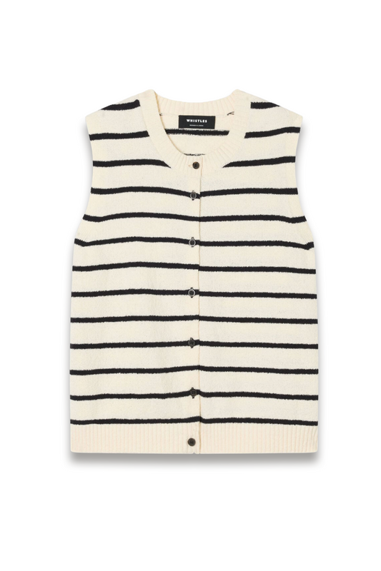 Ivory Stripe Boucle Textured Tank