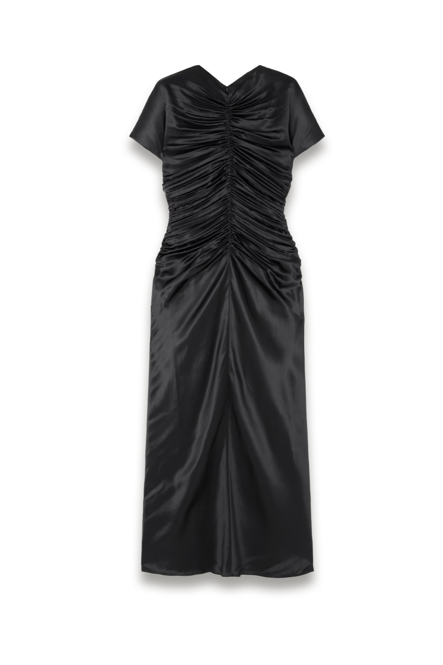 Aubree ruched silk-satin midi dress
