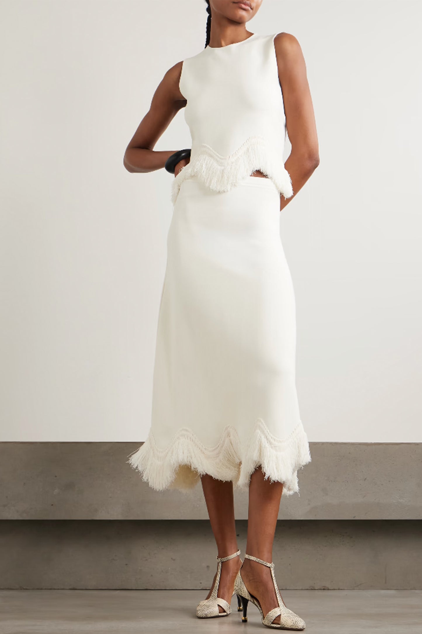 Koa Scalloped Fringed Knitted Co-ord