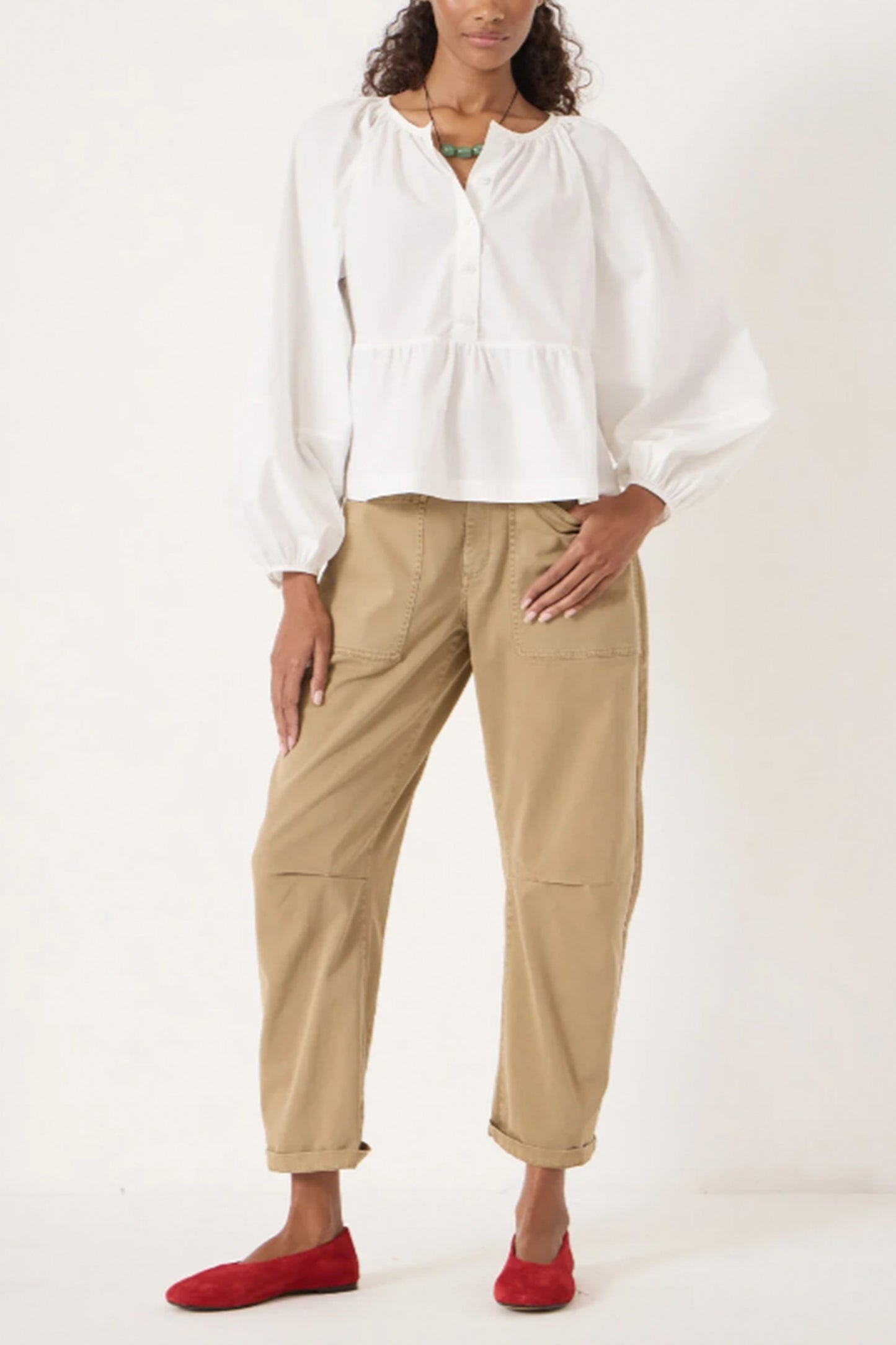 Beck Cotton Peplum Blouse