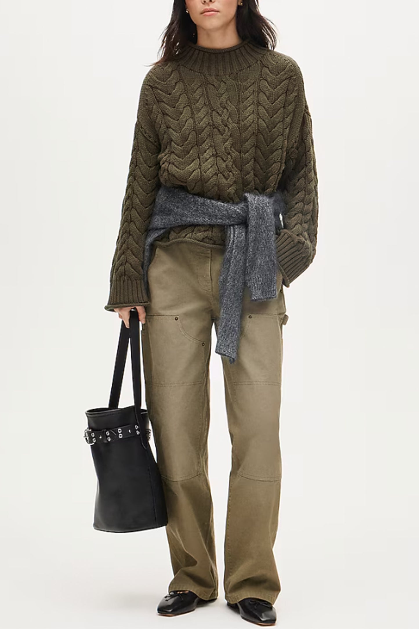Rollneck Cable-knit Sweater