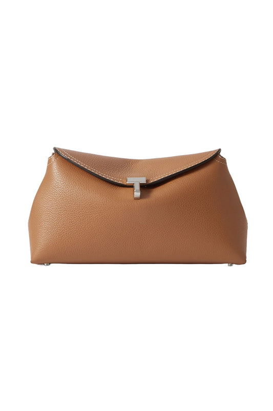 T-Lock Textured-Leather Clutch