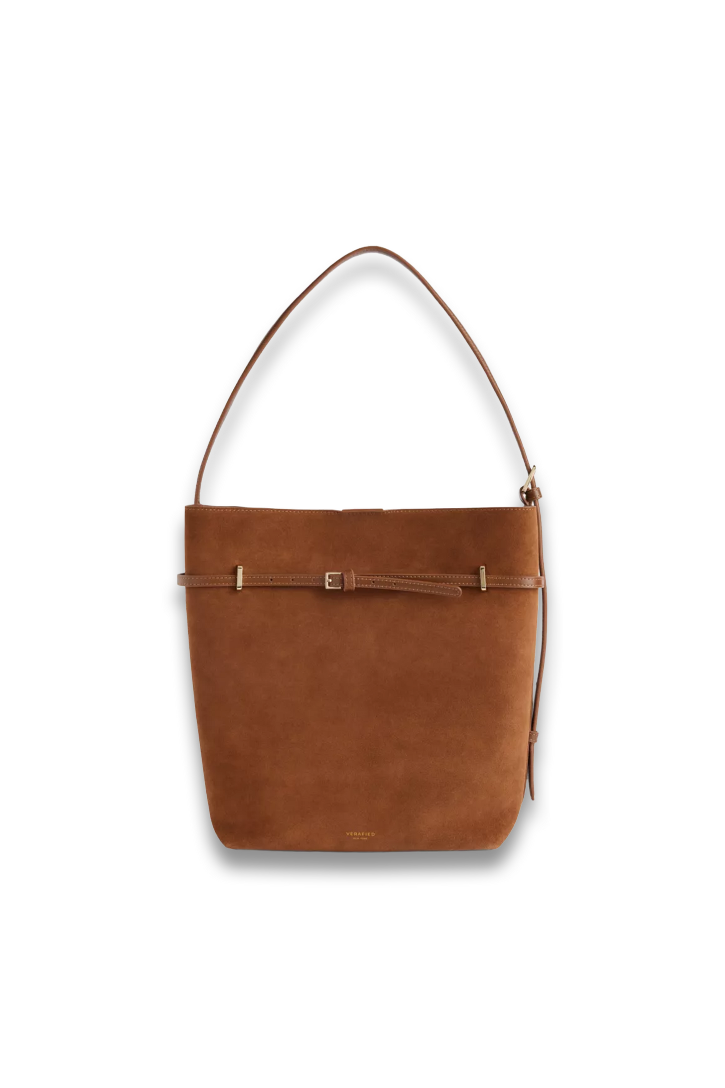 Belted Suede Tote Bag