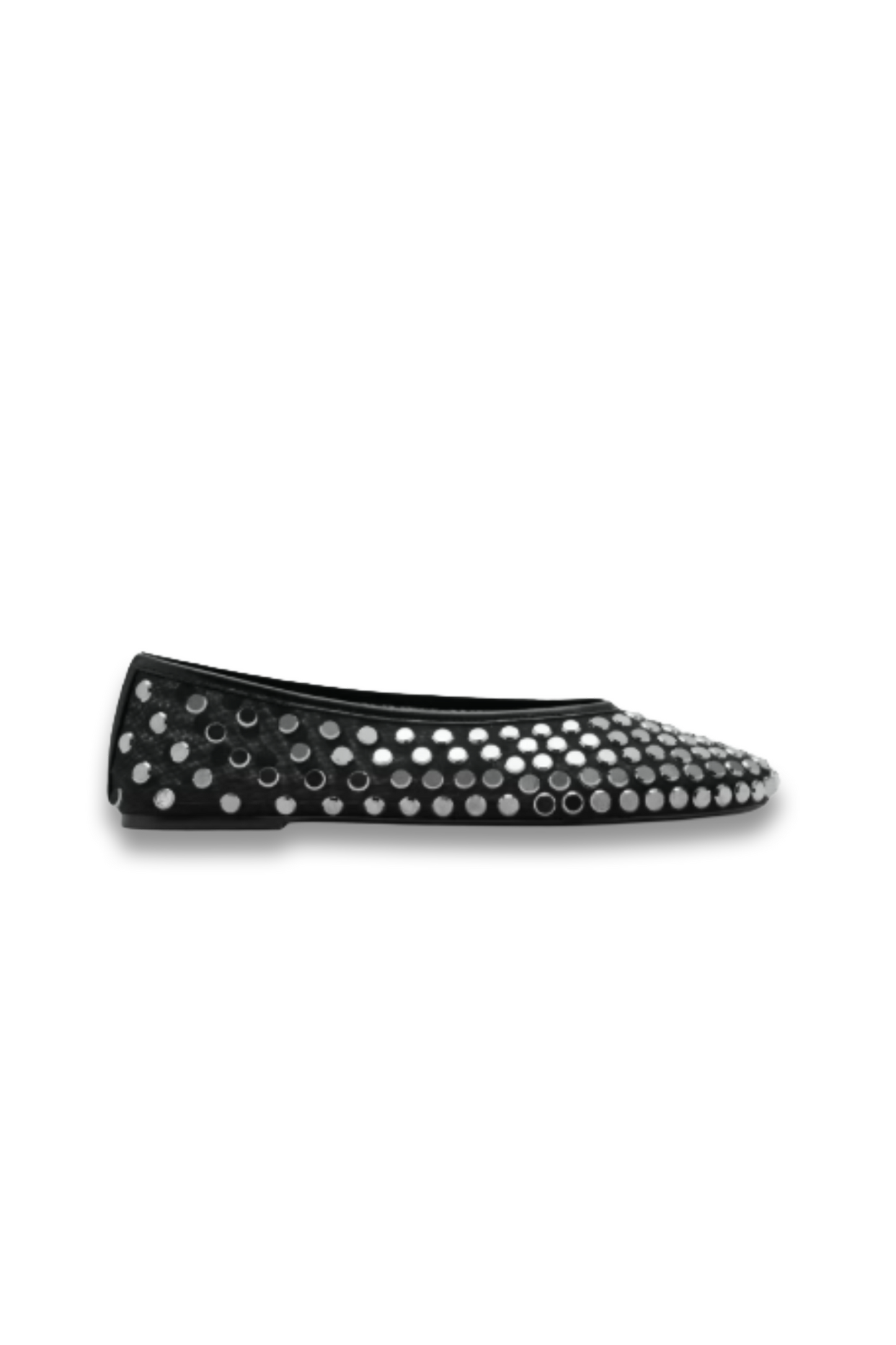 Mesh Ballet Flats with Studs