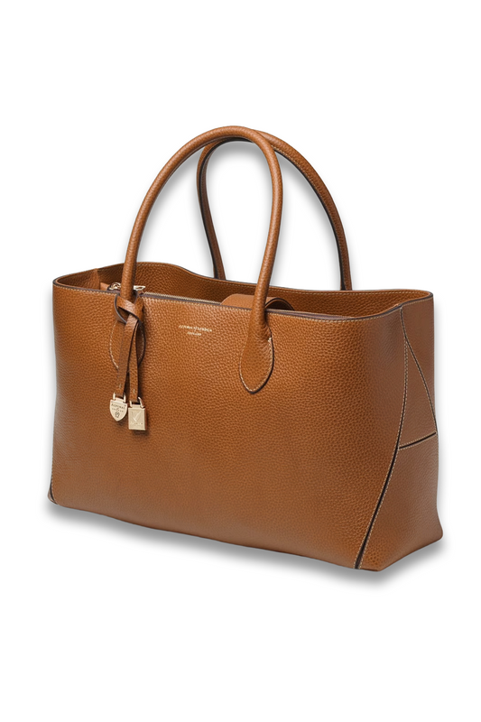 London Tote in Tan Pebble
