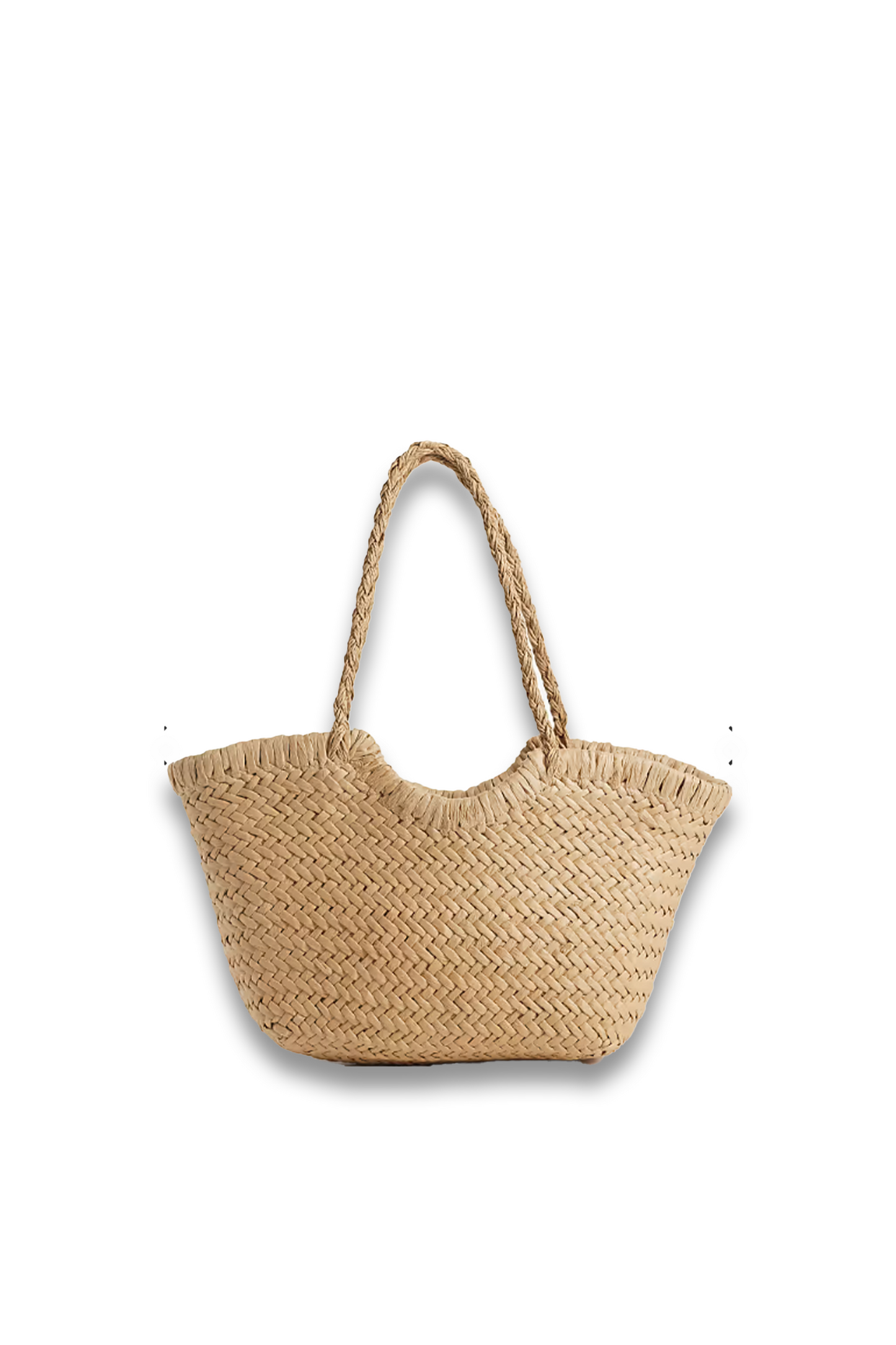 Gina Tricot Braided Straw Tote Bag In Light Brown