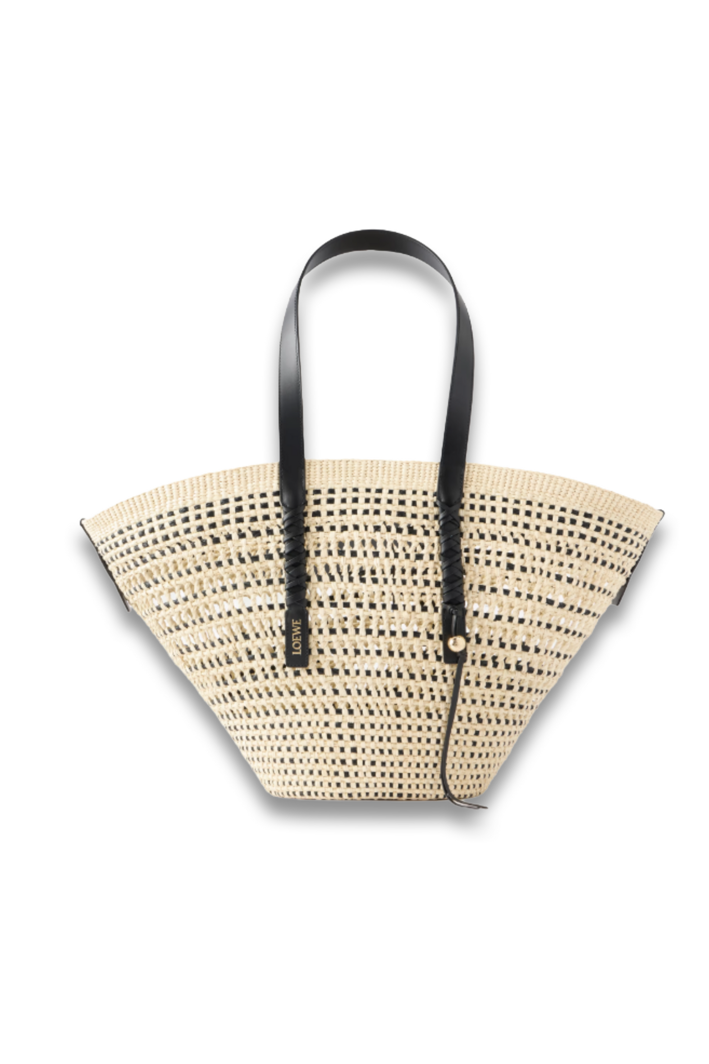+ Paula's Ibiza Leather-Trimmed Iraca Tote