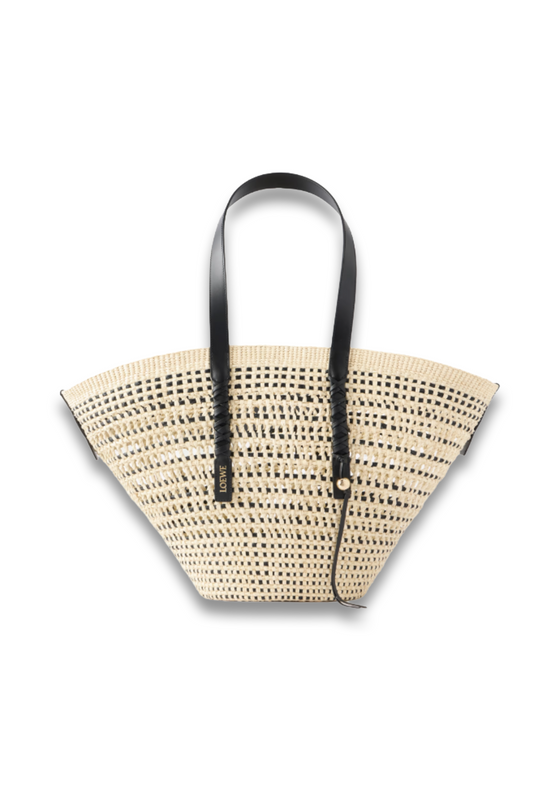 + Paula's Ibiza Leather-Trimmed Iraca Tote