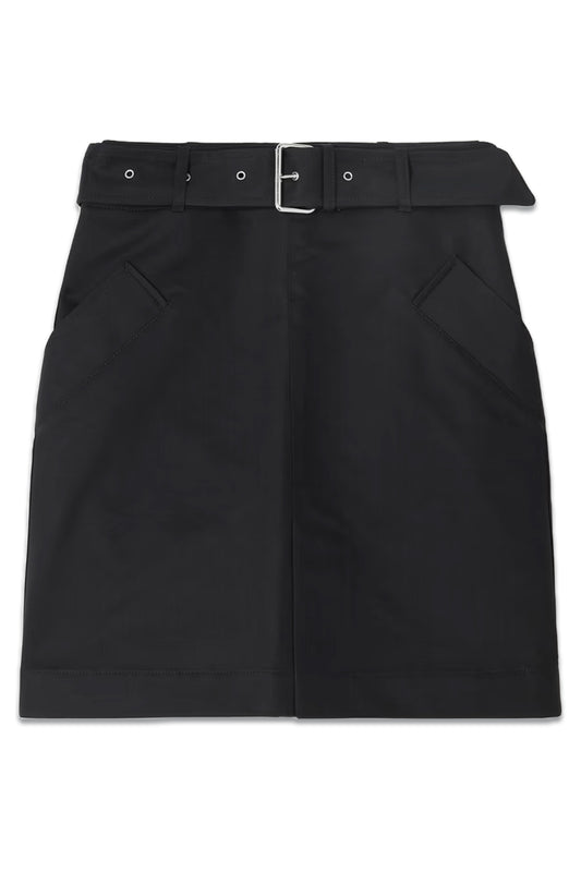 Belted Cotton-gabardine Mini Skirt