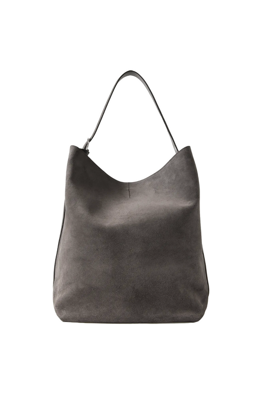 Grey Suede Tote Bag