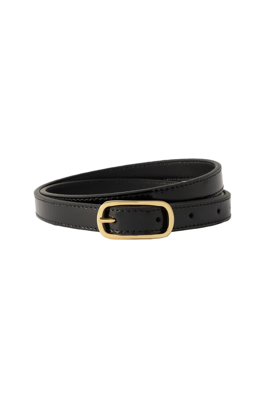 Leather Belt with Oval Buckle
