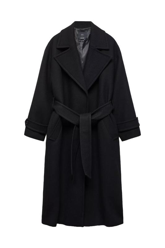 Traviata Wide Lapel Wool Blend Coat