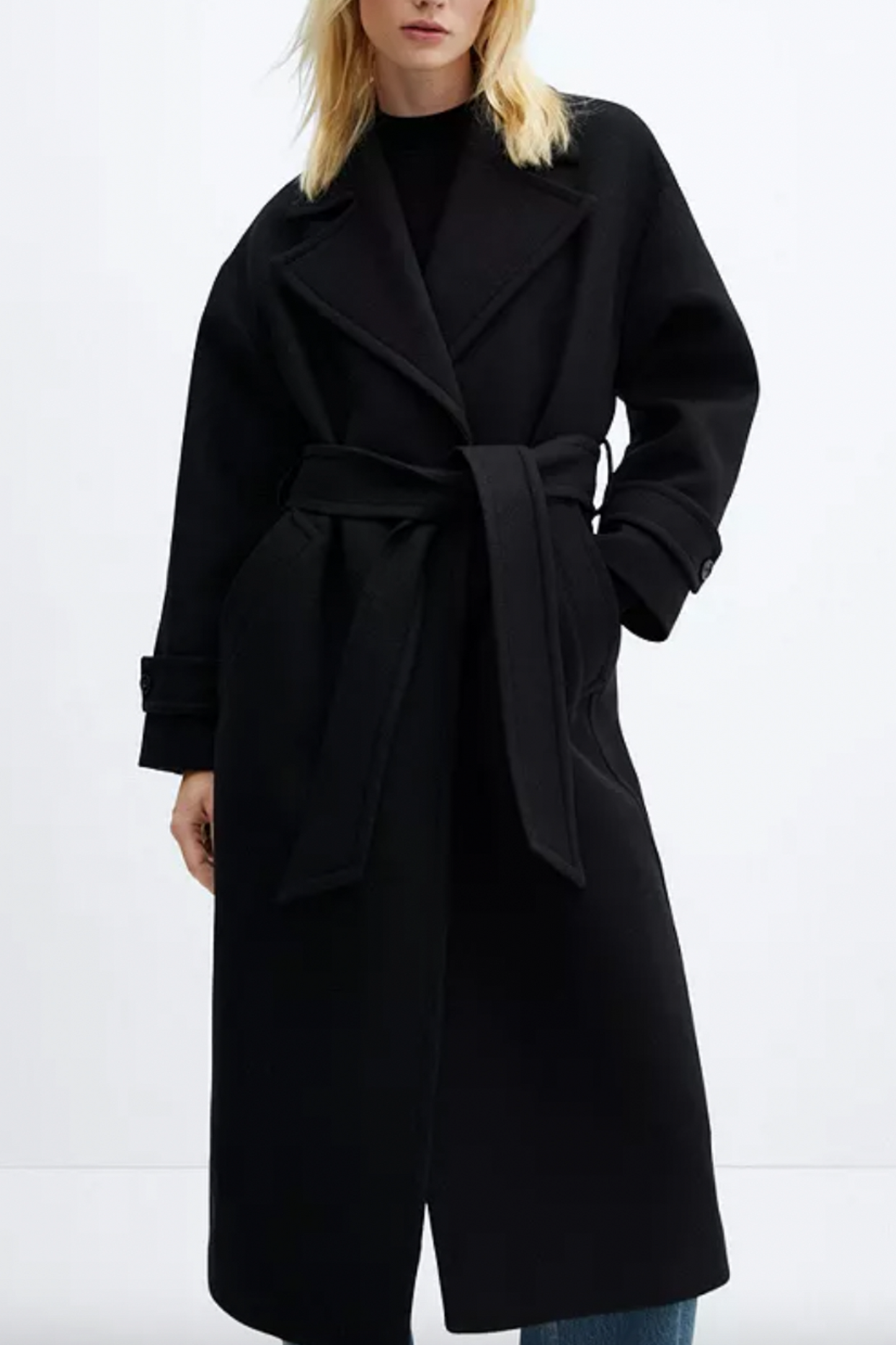 Traviata Wide Lapel Wool Blend Coat