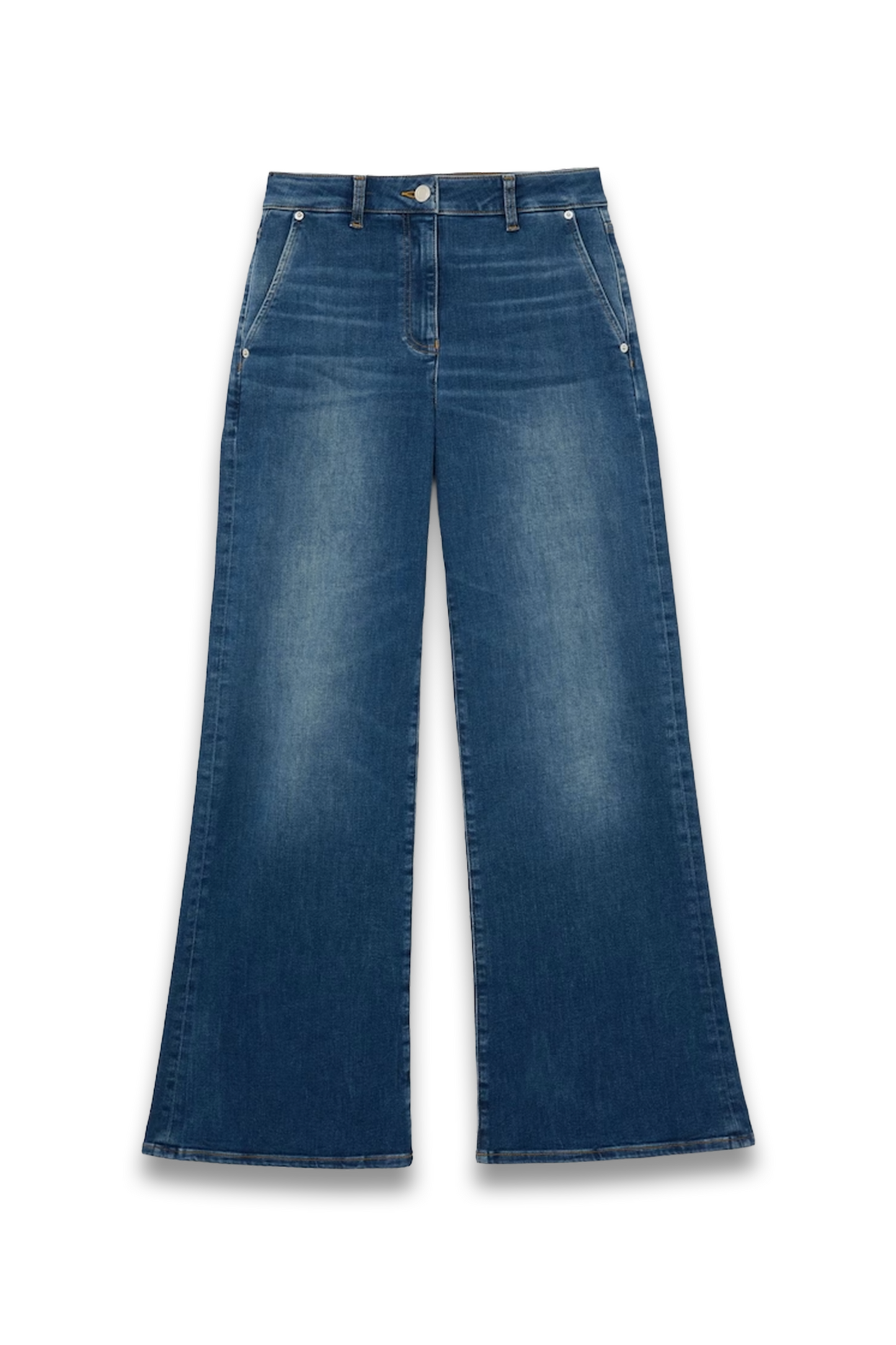 Addie Wide-leg Jeans in Mid Blue